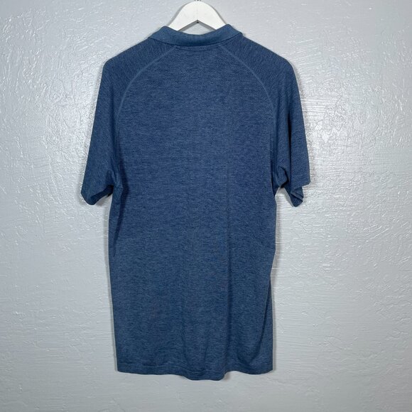 Lululemon Men XL Blue Metal Vent Tech Polo Shirt Short Sleeve Lightweight - Picture 5 of 9